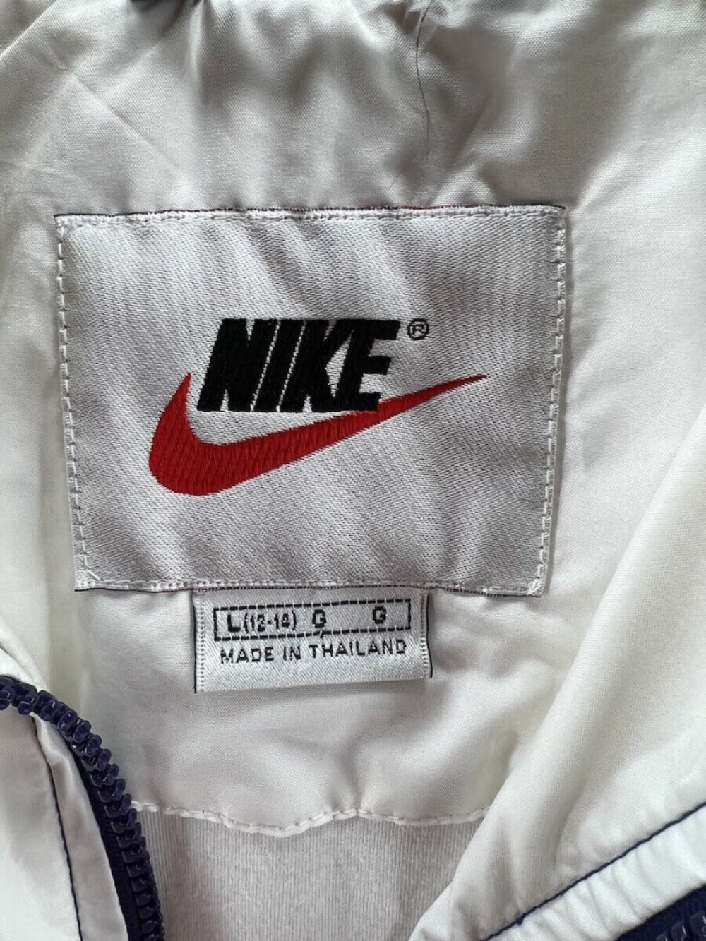 Vintage Nike Windbreaker Jacket L Purple/White/Gold Colorblock Zip-Up - Picture 8 of 10